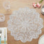 6 - Pack Dining Table Mats Floral Lace Design White - Vinyl Non - Slip Surface with Vintage Appeal 15" - Linen Luxes