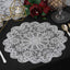 6 - Pack Dining Table Mats Floral Lace Design White - Vinyl Non - Slip Surface with Vintage Appeal 15" - Linen Luxes