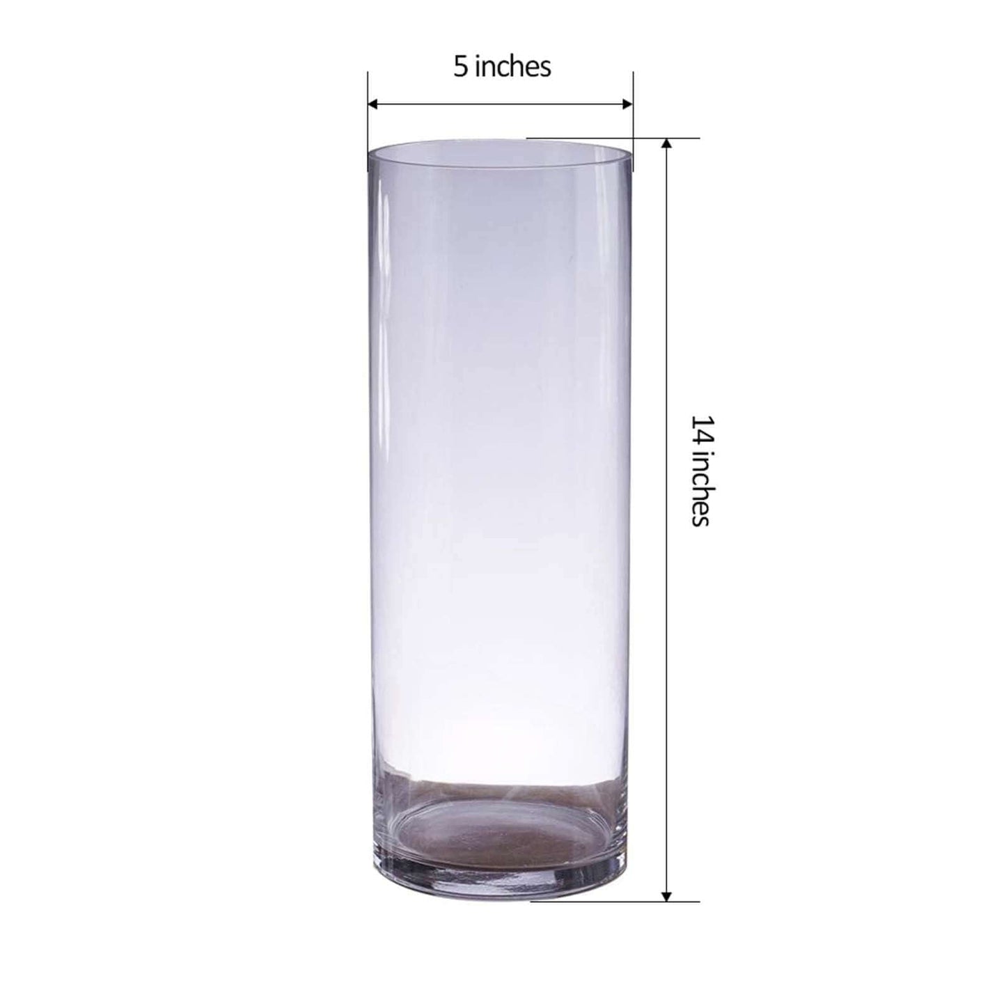 6 - Pack Glass Flower Vases Cylinder Design Heavy Duty Clear - Stylish Centerpieces for Weddings 14" - Linen Luxes