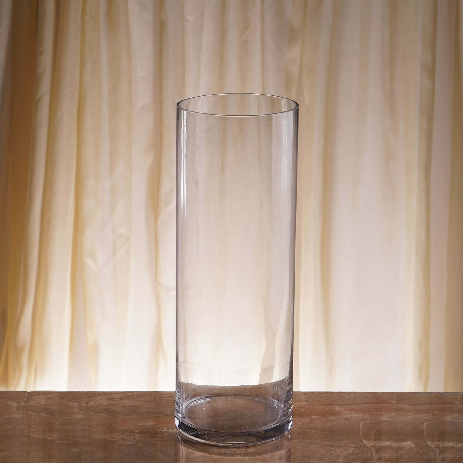 6 - Pack Glass Flower Vases Cylinder Design Heavy Duty Clear - Stylish Centerpieces for Weddings 14" - Linen Luxes