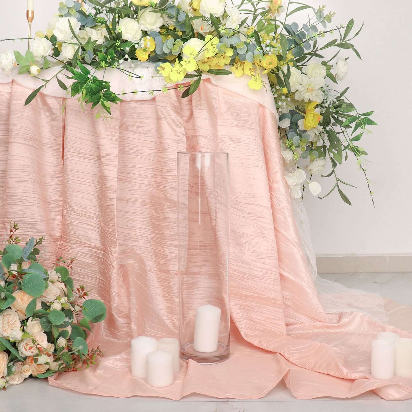 6 - Pack Glass Flower Vases Cylinder Design Heavy Duty Clear - Stylish Centerpieces for Weddings 20" - Linen Luxes