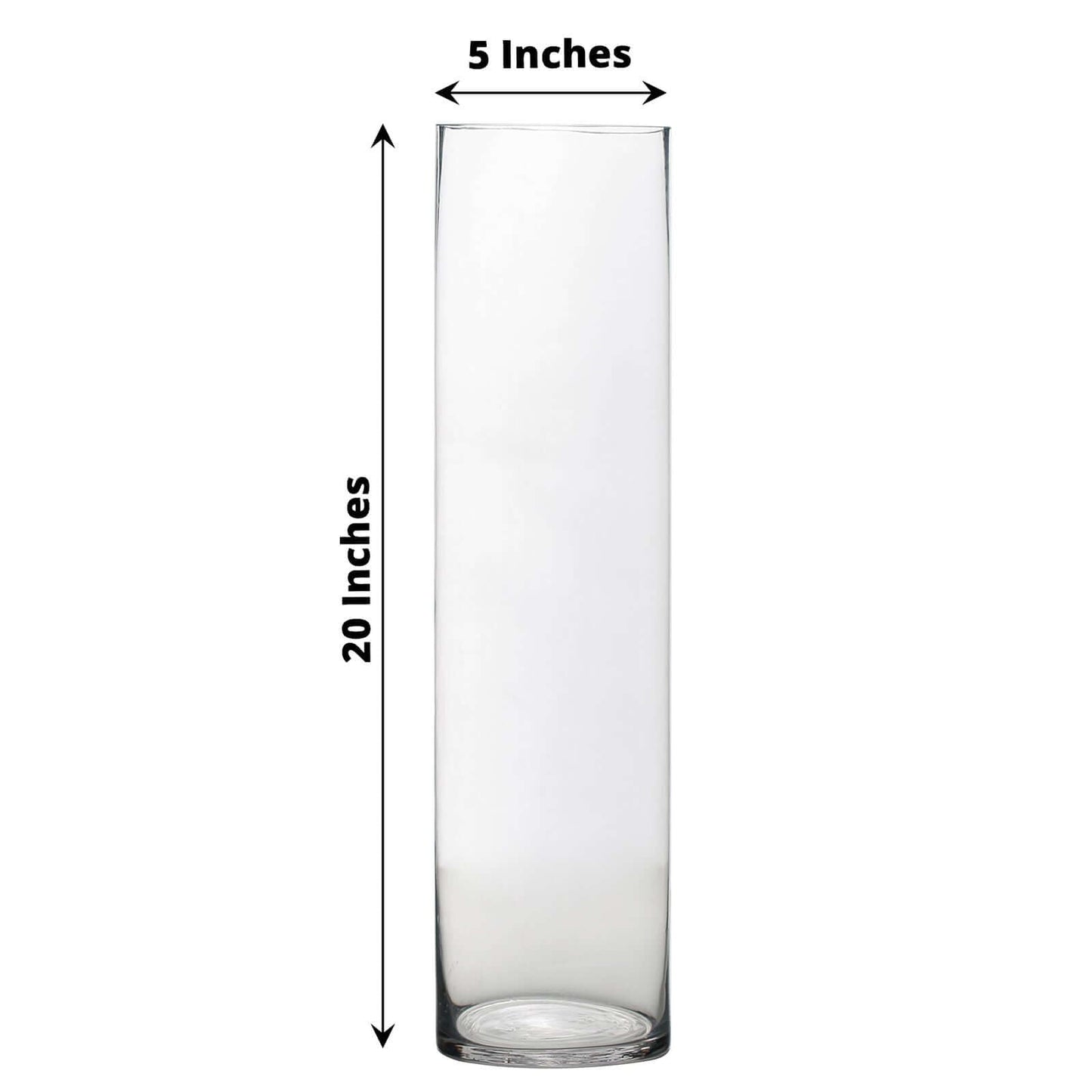 6 - Pack Glass Flower Vases Cylinder Design Heavy Duty Clear - Stylish Centerpieces for Weddings 20" - Linen Luxes