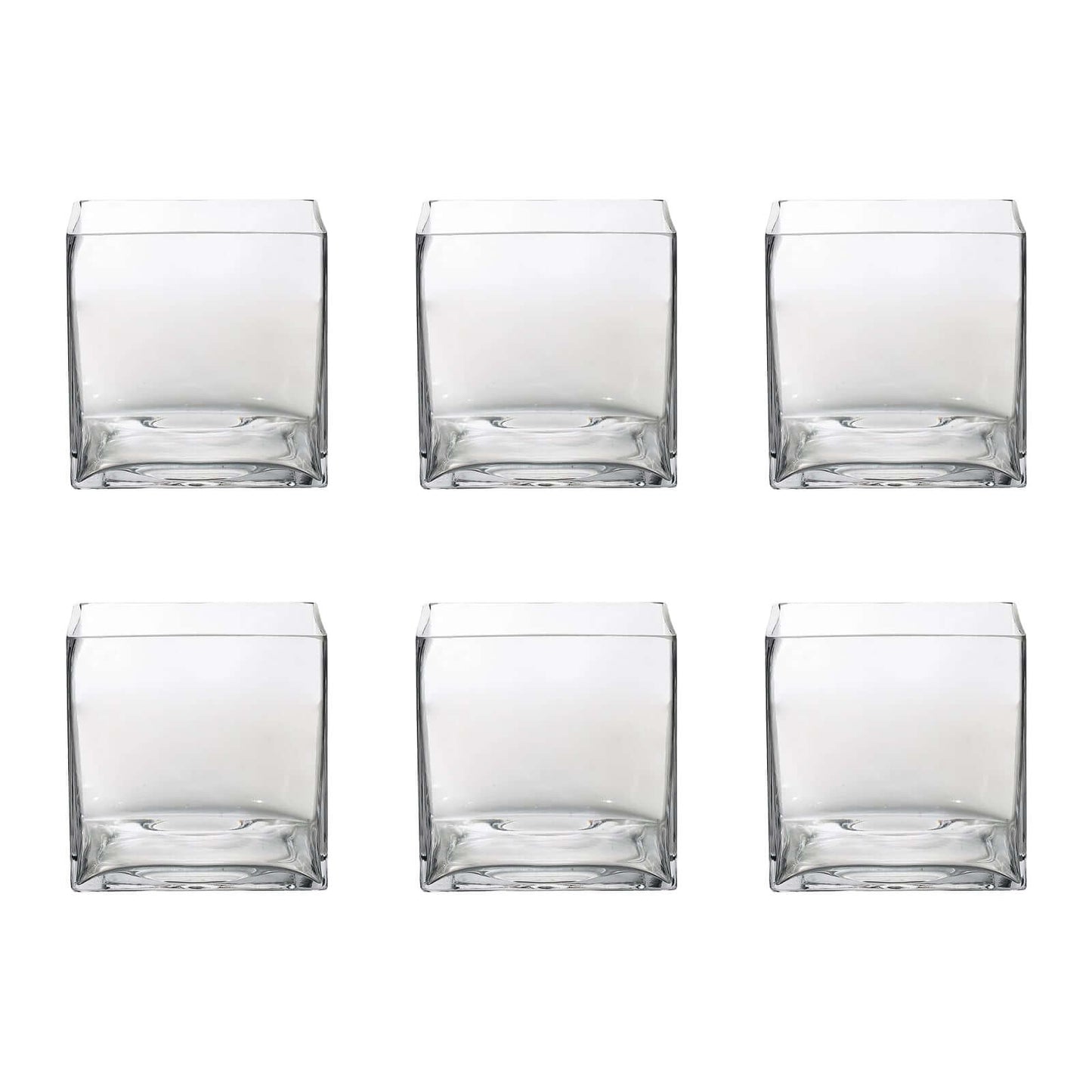 6 - Pack Glass Flower Vases Heavy Duty Clear - Premium Table Centerpieces for Weddings 6" - Linen Luxes