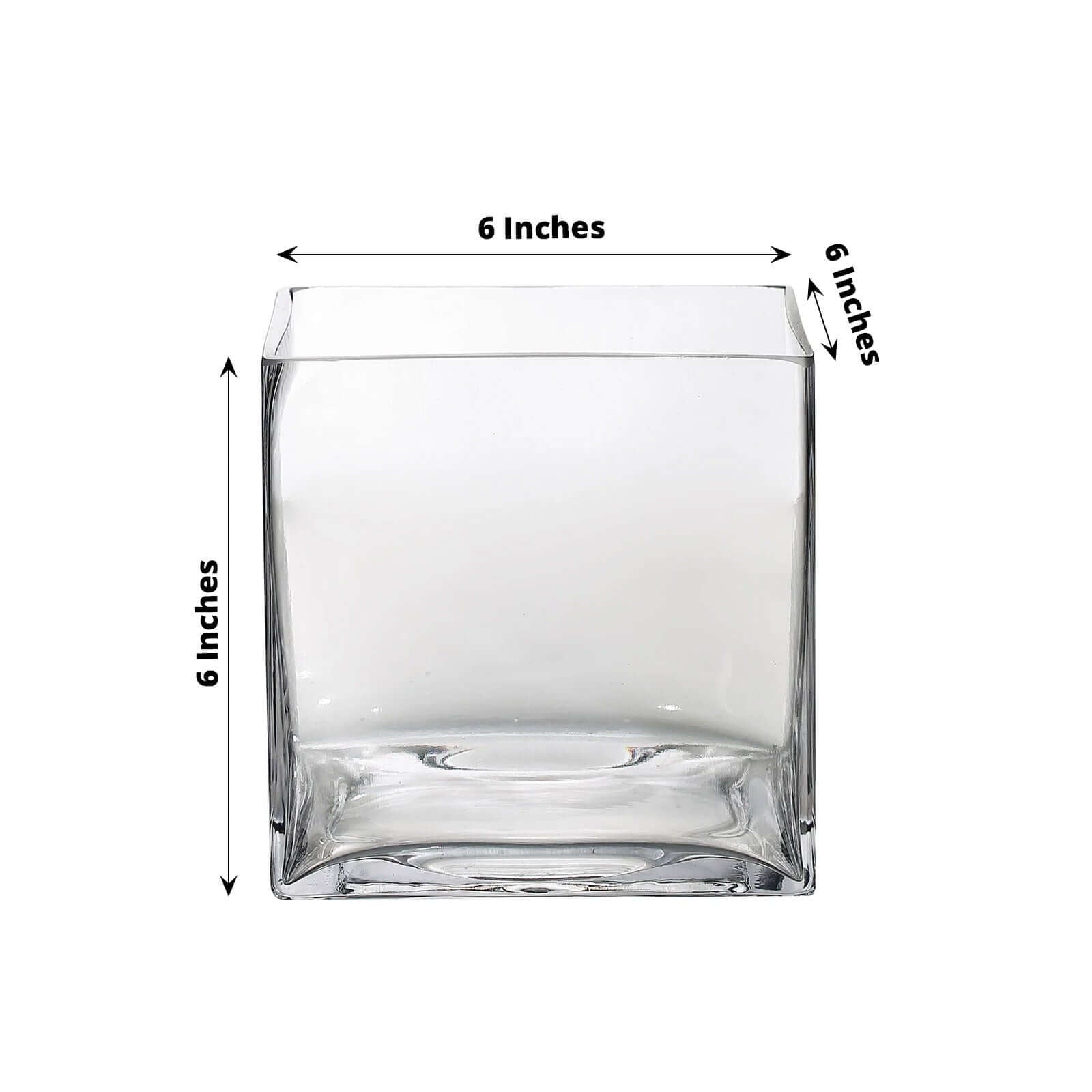 6 - Pack Glass Flower Vases Heavy Duty Clear - Premium Table Centerpieces for Weddings 6" - Linen Luxes