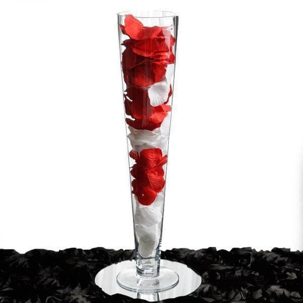 6 - Pack Glass Trumpet Vases Clear - Durable Design for Chic Event Displays 24" - Linen Luxes