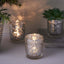 6-Pack Silver Glass Votive Tealight Holders - Stylish Primrose Design for Weddings & DÃ©cor