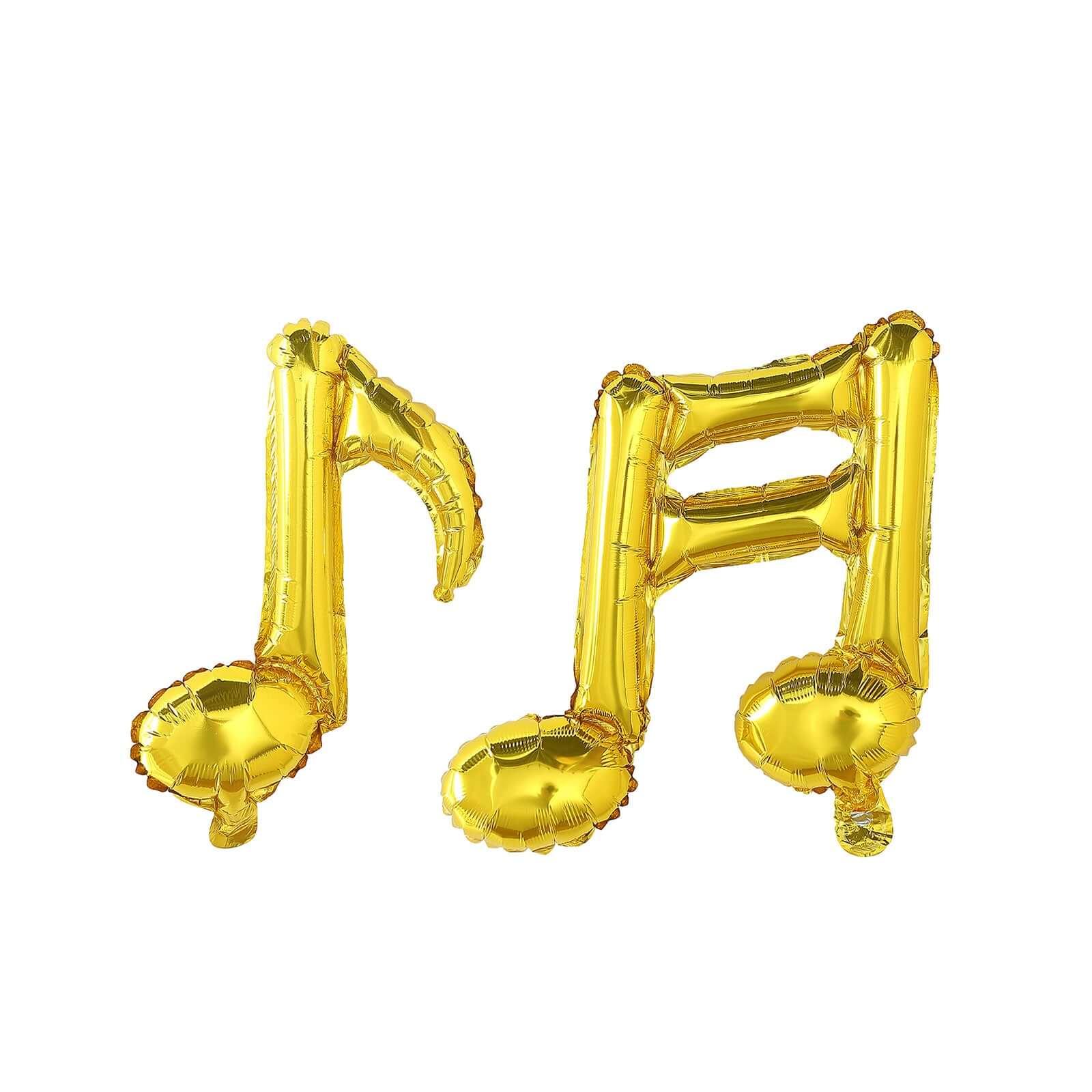 6 Pack Metallic Gold Single and Double Music Note Mylar Foil Balloons - Linen Luxes