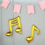6 Pack Metallic Gold Single and Double Music Note Mylar Foil Balloons - Linen Luxes