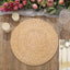 6-Pack Disposable Table Placemats in Natural with Woven Rattan Print - 700GSM Cardboard Placemats for Rustic Themes & Outdoor Events 13"