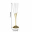 6 - Pack Plastic Champagne Flutes Clear/Gold - Stylish Disposable Glasses for Toasts 5oz - Linen Luxes