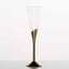 6 - Pack Plastic Champagne Flutes Clear/Gold - Stylish Disposable Glasses for Toasts 5oz - Linen Luxes