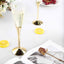 6 - Pack Plastic Champagne Flutes Clear/Gold - Stylish Disposable Glasses for Toasts 5oz - Linen Luxes