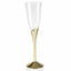 6 - Pack Plastic Champagne Flutes Clear/Gold - Stylish Disposable Glasses for Toasts 5oz - Linen Luxes