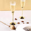 6 - Pack Plastic Champagne Flutes Clear/Gold - Stylish Disposable Glasses for Toasts 5oz - Linen Luxes