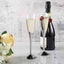 6 - Pack Plastic Champagne Flutes Clear/Silver - Stylish Disposable Glasses for Toasts 5oz - Linen Luxes