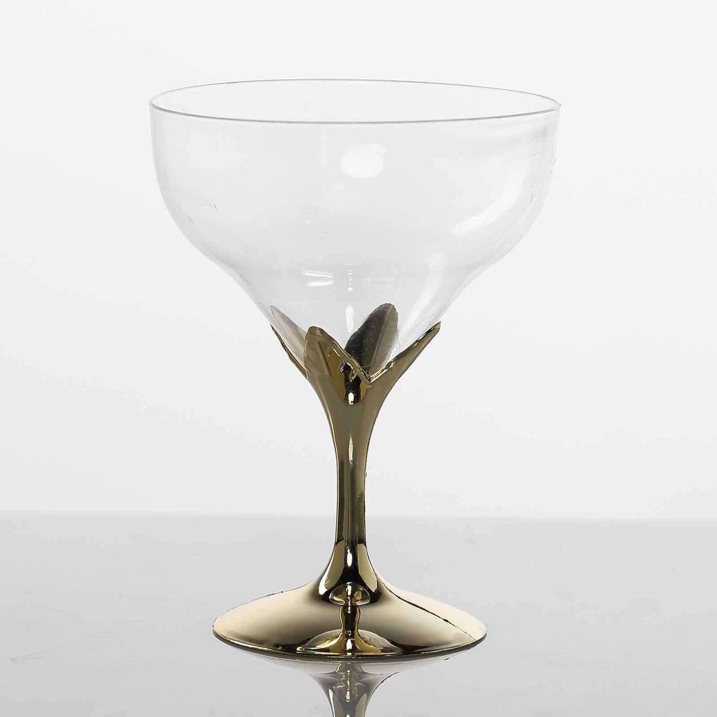 6 - Pack Plastic Champagne Glasses Gold Hard Material - Durable Disposable Goblets for Wine 5oz - Linen Luxes