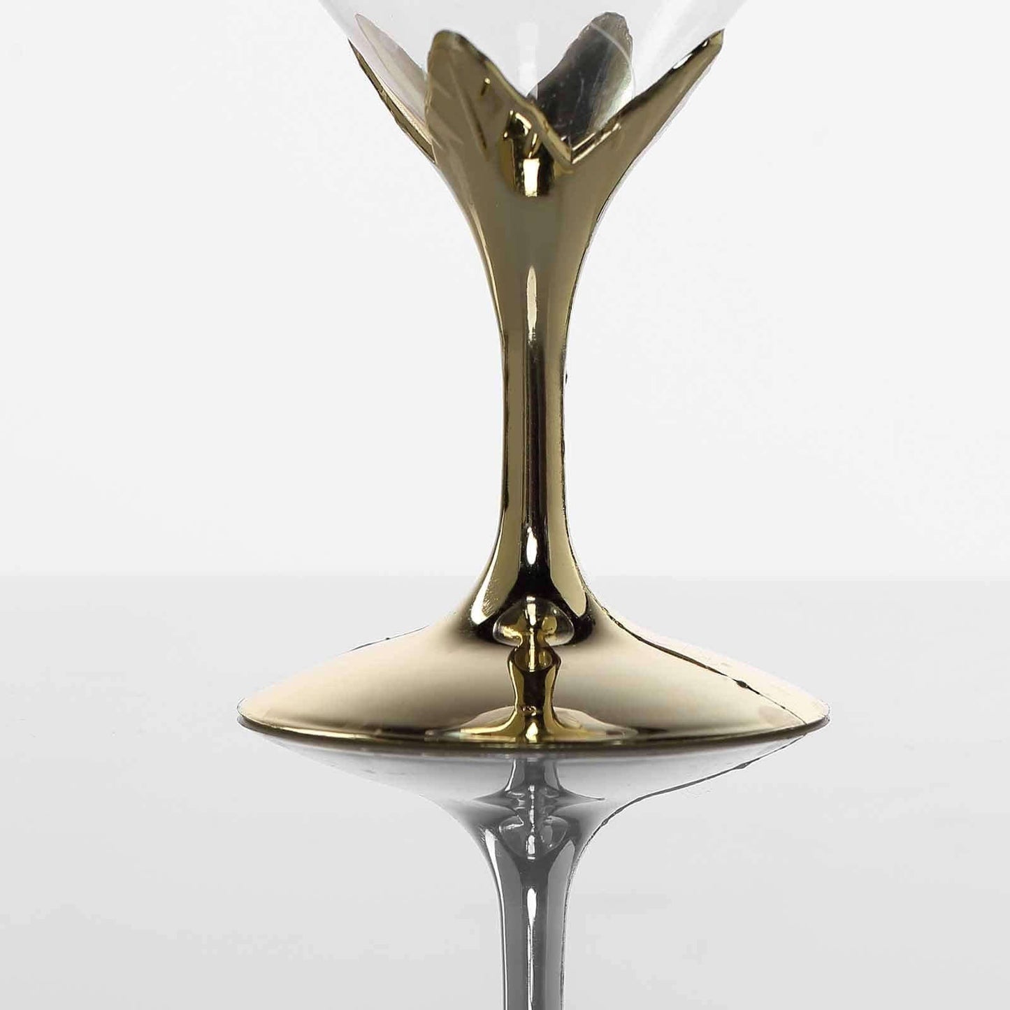 6 - Pack Plastic Champagne Glasses Gold Hard Material - Durable Disposable Goblets for Wine 5oz - Linen Luxes