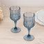 6-Pack Plastic Cocktail Goblets Dusty Blue Transparent Crystal Cut - Shatterproof Drinkware 8oz