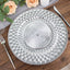 6-Pack Plastic Round Charger Plates 13" in Silver with Diamond Pattern, Sparkling Disposable Dinner Charger Tableware