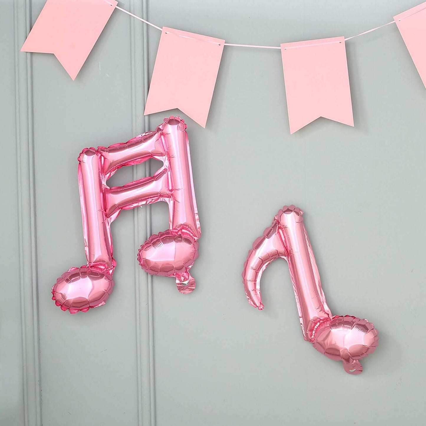 6 Pack Rose Gold Single and Double Music Note Mylar Foil Balloons - Linen Luxes
