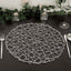 6 - Pack Table Placemats Woven Fiber Design Silver Round - Disposable Mats for Dining and Events 15" - Linen Luxes