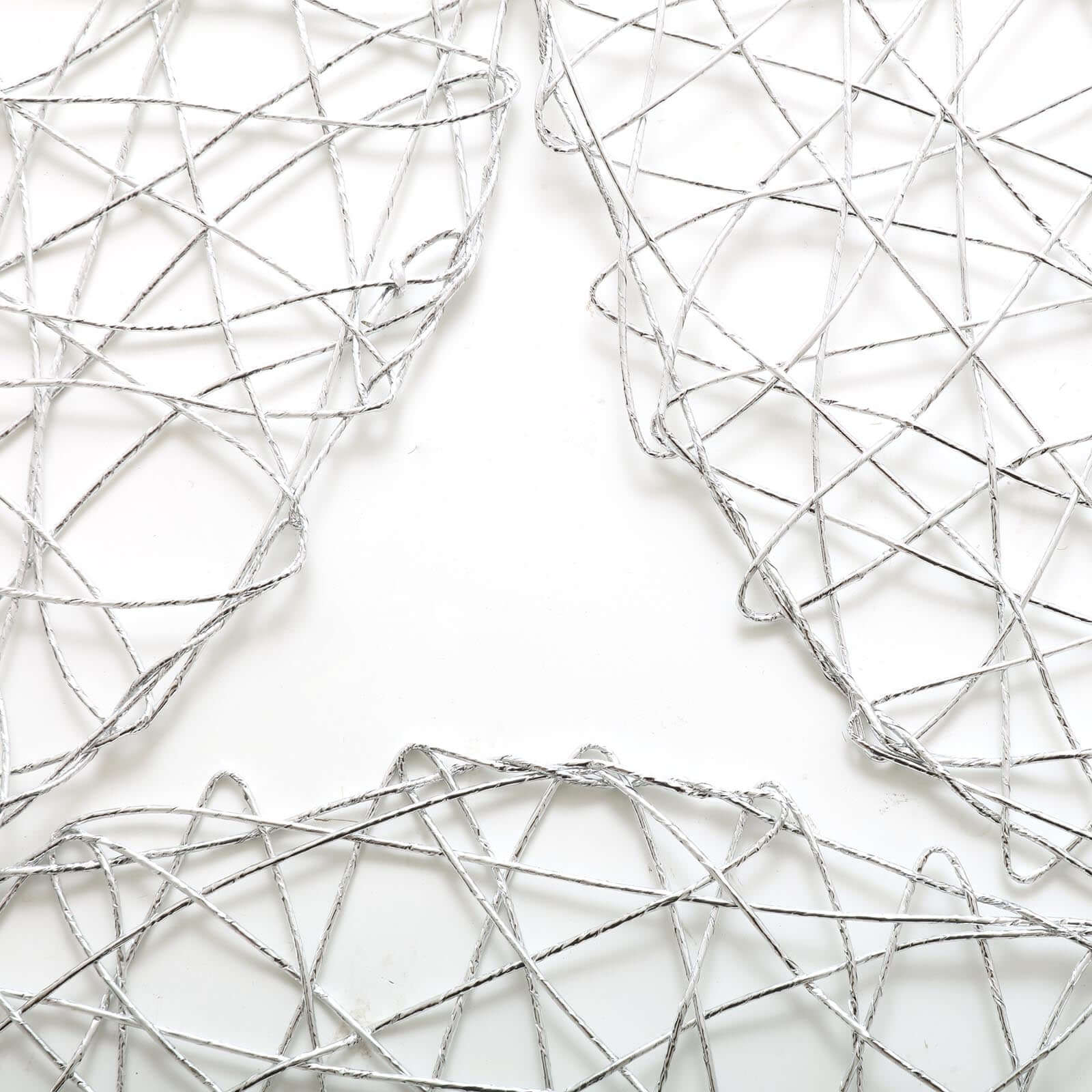 6 - Pack Table Placemats Woven Fiber Design Silver Round - Disposable Mats for Dining and Events 15" - Linen Luxes