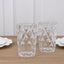 6-Pack Whiskey Glasses Clear Textured Crystal Cut Design with Heavy Base - Highball Tumblers for Parties & Events 12oz 5"
