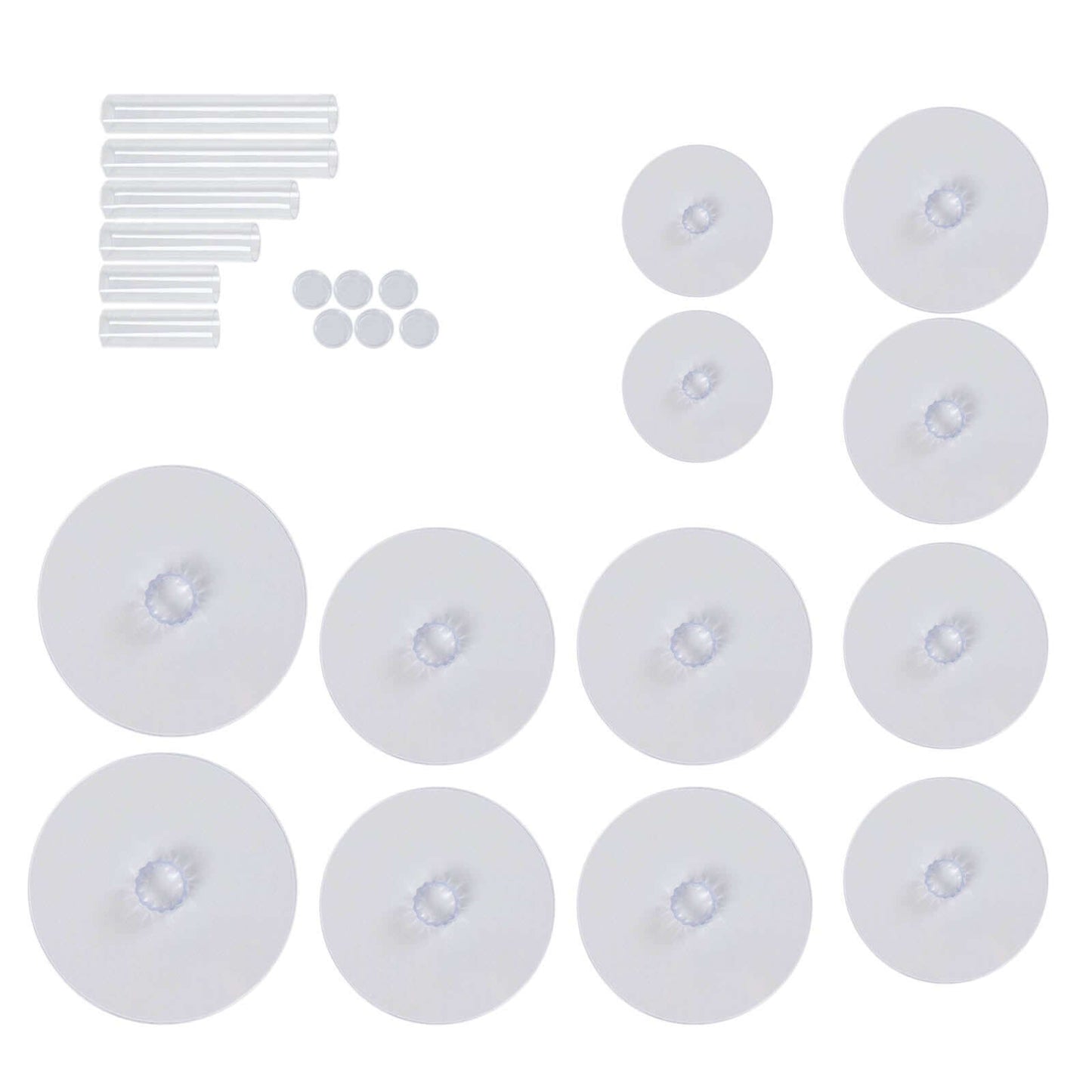 6 - Tier Acrylic Cake Stand Set Clear - Assorted Sizes for Buffet Party Tables - Linen Luxes