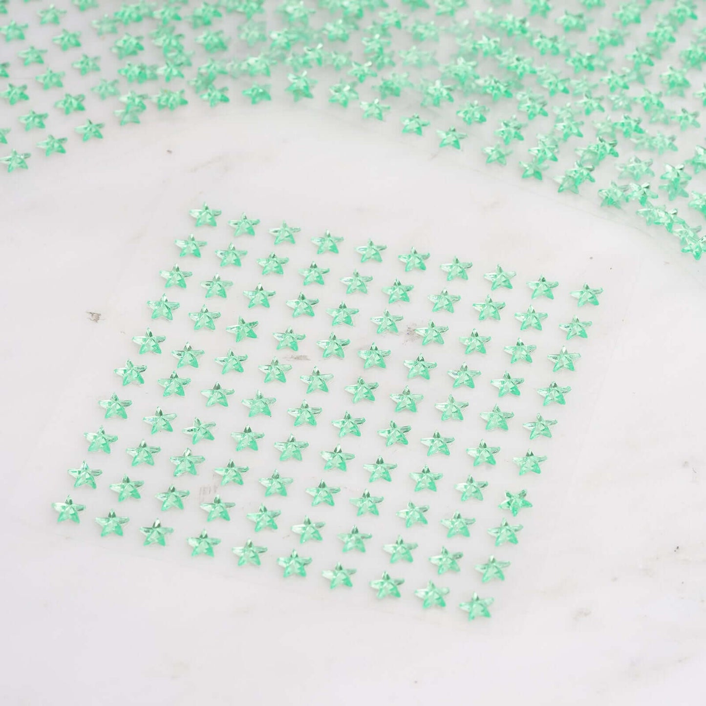 600 Pcs Apple Green Star Shape Stick - On Diamond Rhinestone Stickers, DIY Self Adhesive Craft Gems - Linen Luxes