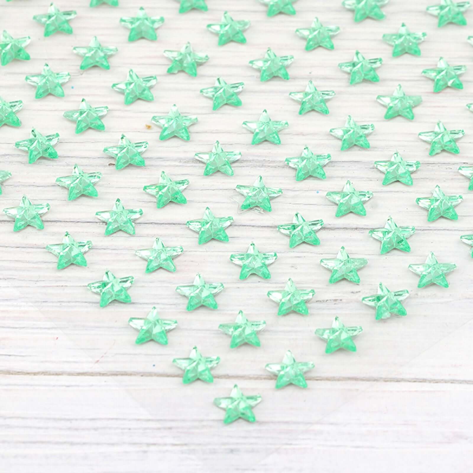 600 Pcs Apple Green Star Shape Stick - On Diamond Rhinestone Stickers, DIY Self Adhesive Craft Gems - Linen Luxes