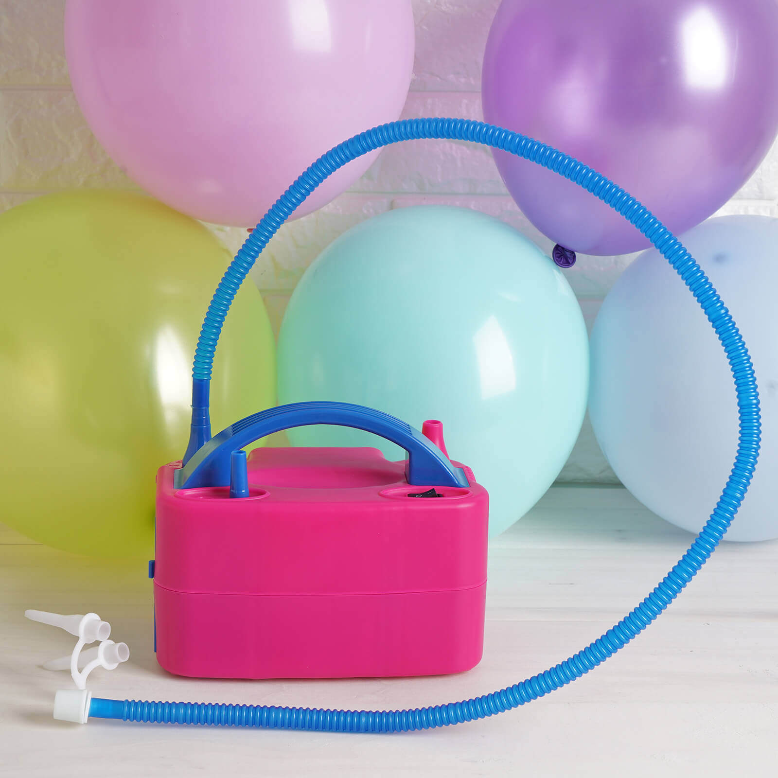 600W Hot Pink Dual Nozzle Electric Balloon Pump, Balloon Inflator, Blow Up Machine - Linen Luxes