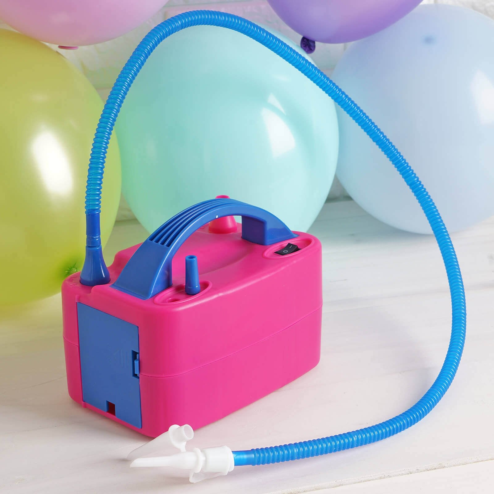 600W Hot Pink Dual Nozzle Electric Balloon Pump, Balloon Inflator, Blow Up Machine - Linen Luxes