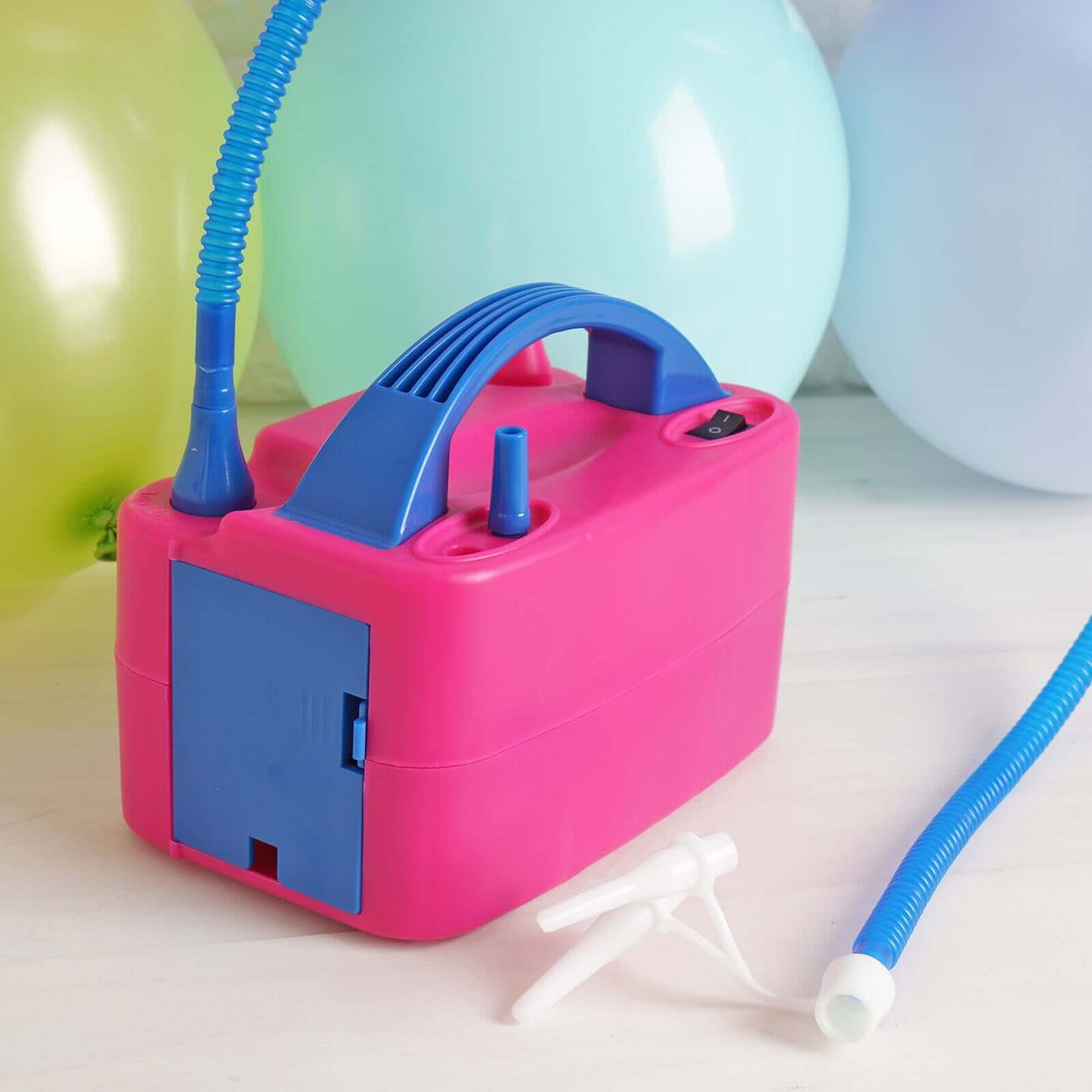 600W Hot Pink Dual Nozzle Electric Balloon Pump, Balloon Inflator, Blow Up Machine - Linen Luxes