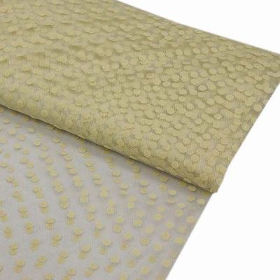 60"x10 Yards Ivory Polka Dot Tulle Fabric Bolt - Linen Luxes