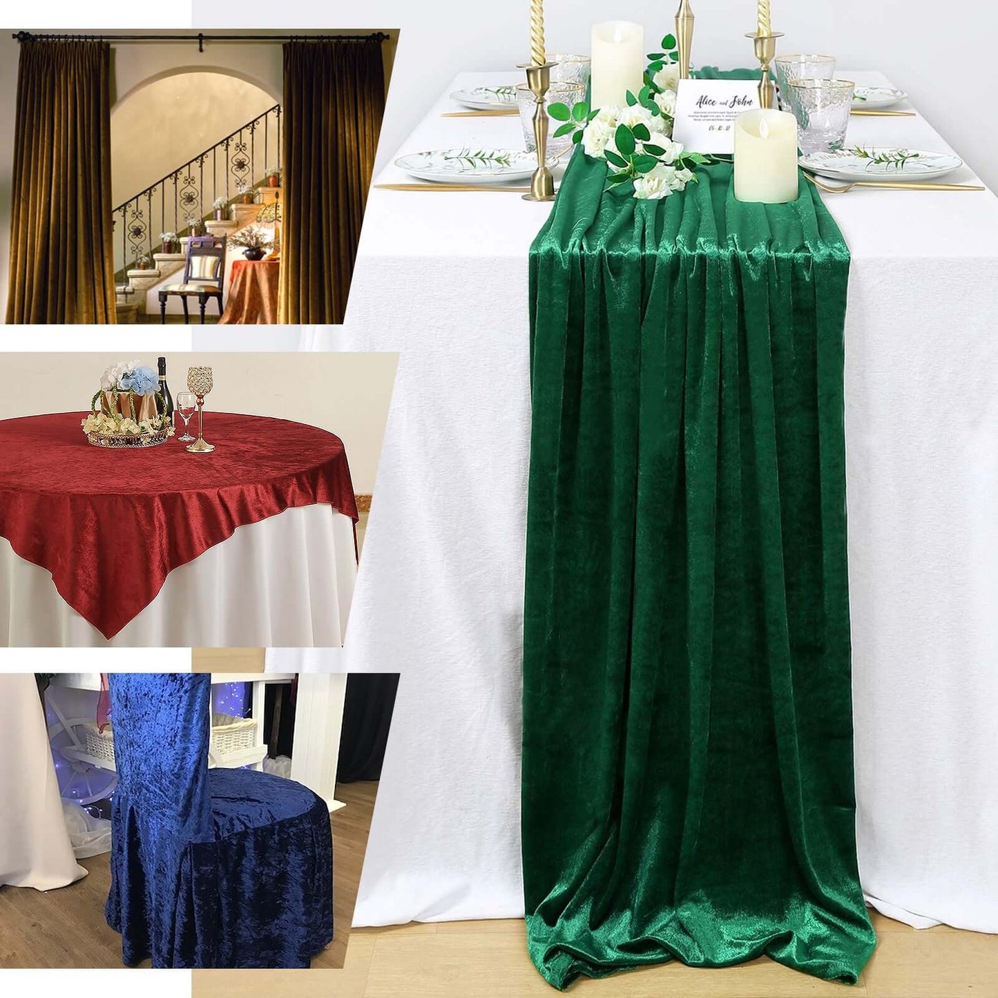 65"x5 Yards Champagne Crushed Velvet Fabric Bolt, DIY Craft Fabric Roll - Linen Luxes