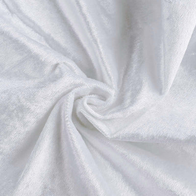 65"x5 Yards White Crushed Velvet Fabric Bolt, DIY Craft Fabric Roll - Linen Luxes