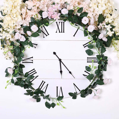 6ft 20 Blush Artificial Silk Roses Flower Garland Vine - Linen Luxes