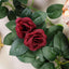 6ft 20 Burgundy Artificial Silk Roses Flower Garland, Hanging Vine - Linen Luxes