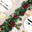 6ft 20 Burgundy Artificial Silk Roses Flower Garland, Hanging Vine - Linen Luxes