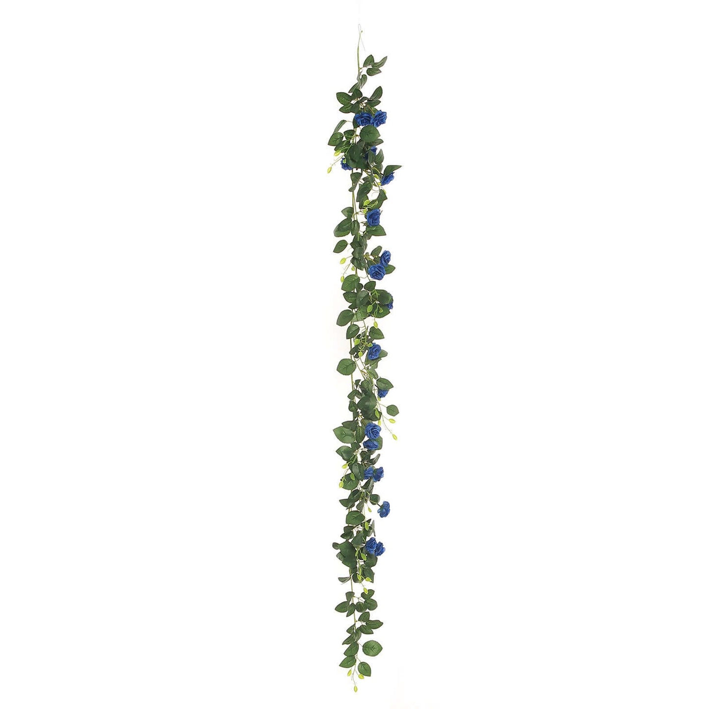 6ft 20 Royal Blue Artificial Silk Roses Flower Garland, Hanging Vine - Linen Luxes