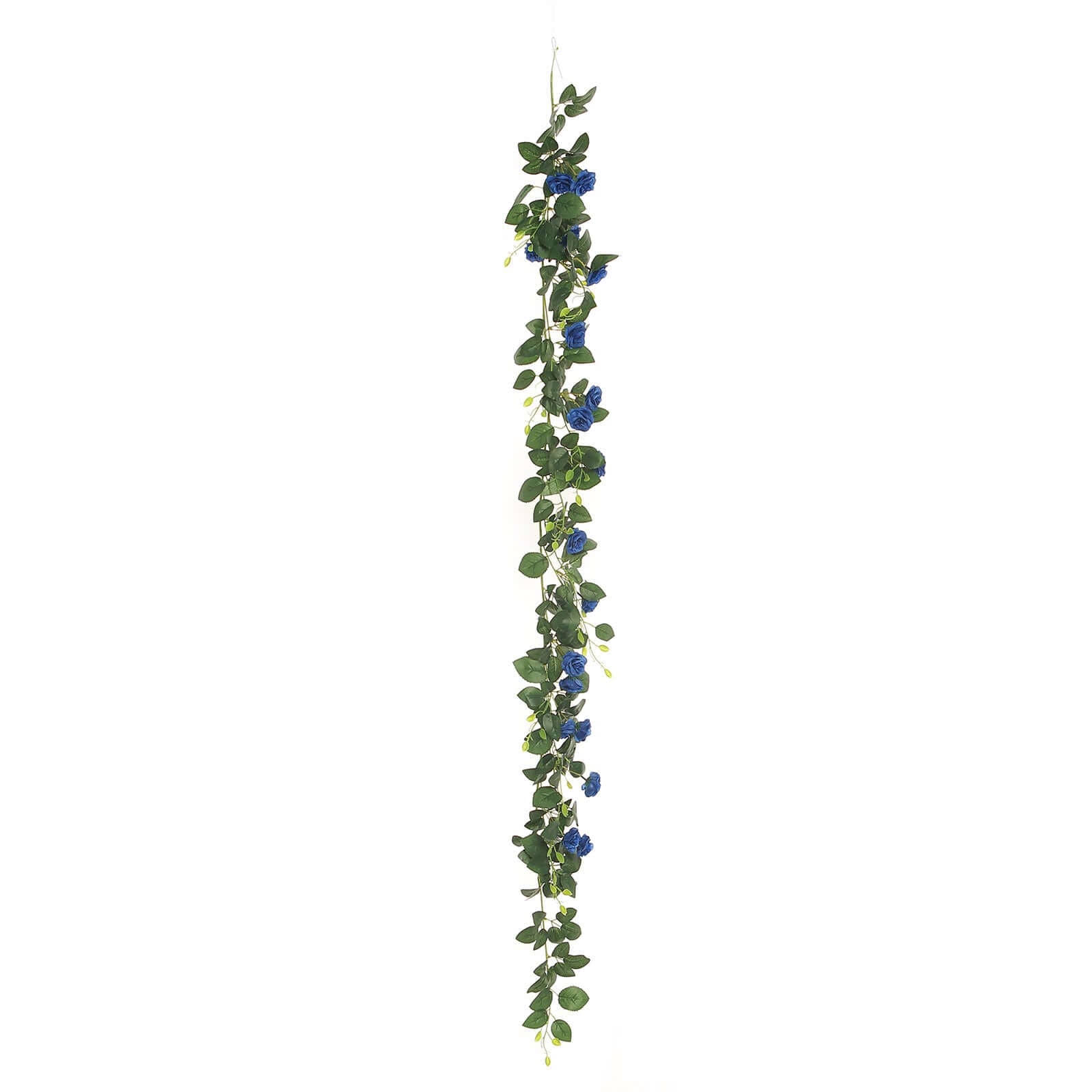 6ft 20 Royal Blue Artificial Silk Roses Flower Garland, Hanging Vine - Linen Luxes