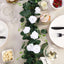 6ft 20 White Artificial Silk Roses Flower Garland, Hanging Vine - Linen Luxes