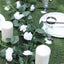 6ft 20 White Artificial Silk Roses Flower Garland, Hanging Vine - Linen Luxes