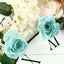 6ft Aqua Turquoise Artificial Silk Rose Hanging Flower Garland Vine - Linen Luxes
