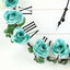 6ft Aqua Turquoise Artificial Silk Rose Hanging Flower Garland Vine - Linen Luxes