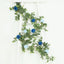 6ft Artificial Eucalyptus Garland with Royal Blue/Light Blue Silk Roses â€“ Faux Greenery Vine