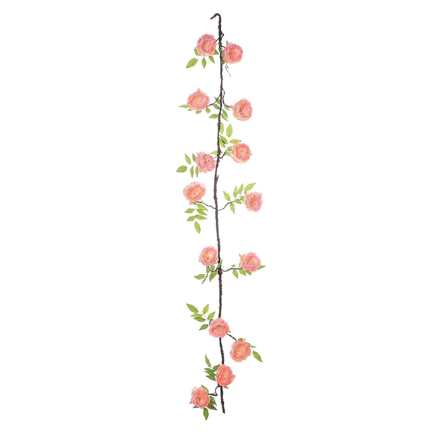 6ft Blush Artificial Silk Peony Hanging Flower Garland, Faux Vine - Linen Luxes