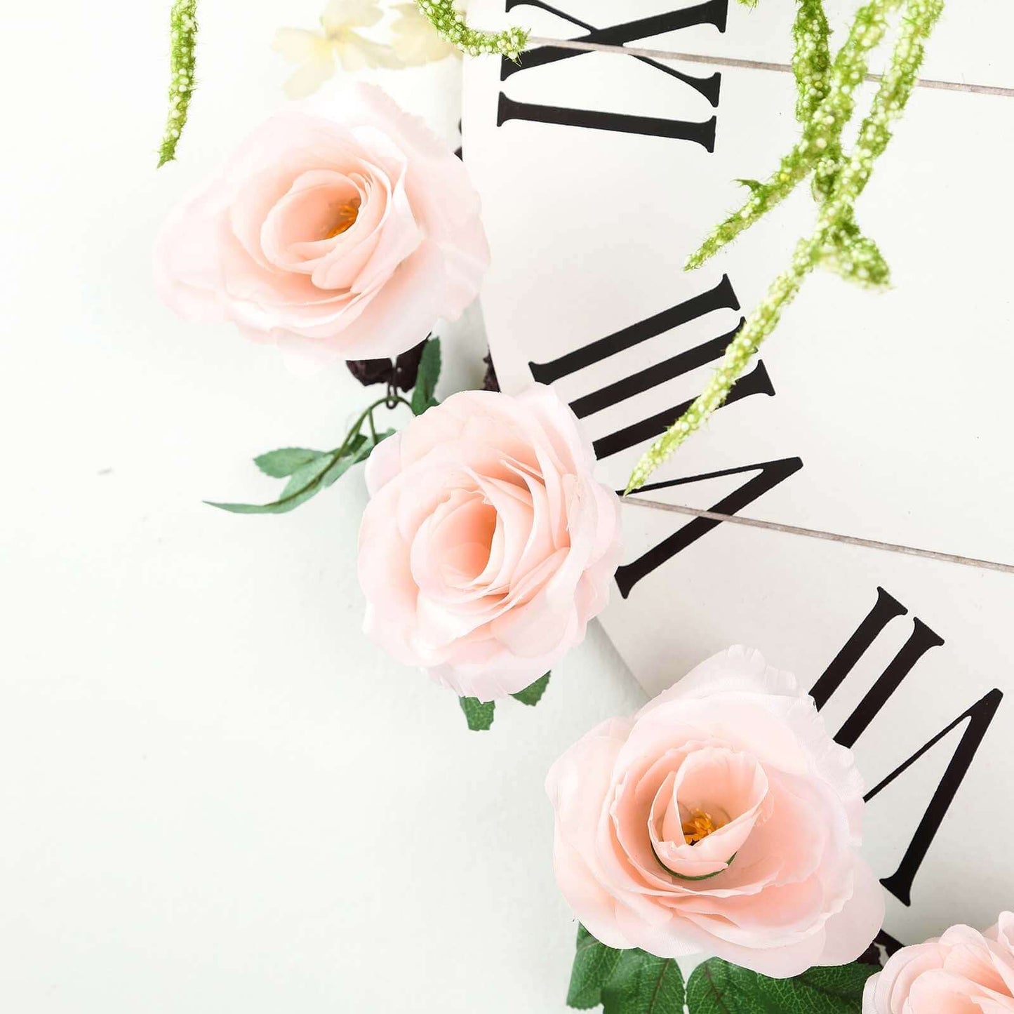 6ft Blush Artificial Silk Rose Hanging Flower Garland Vine - Linen Luxes