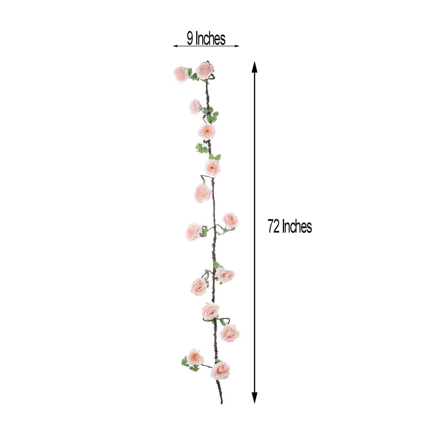 6ft Blush Artificial Silk Rose Hanging Flower Garland Vine - Linen Luxes