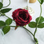 6ft Burgundy Real Touch Artificial Rose and Leaf Flower Garland Vine - Linen Luxes